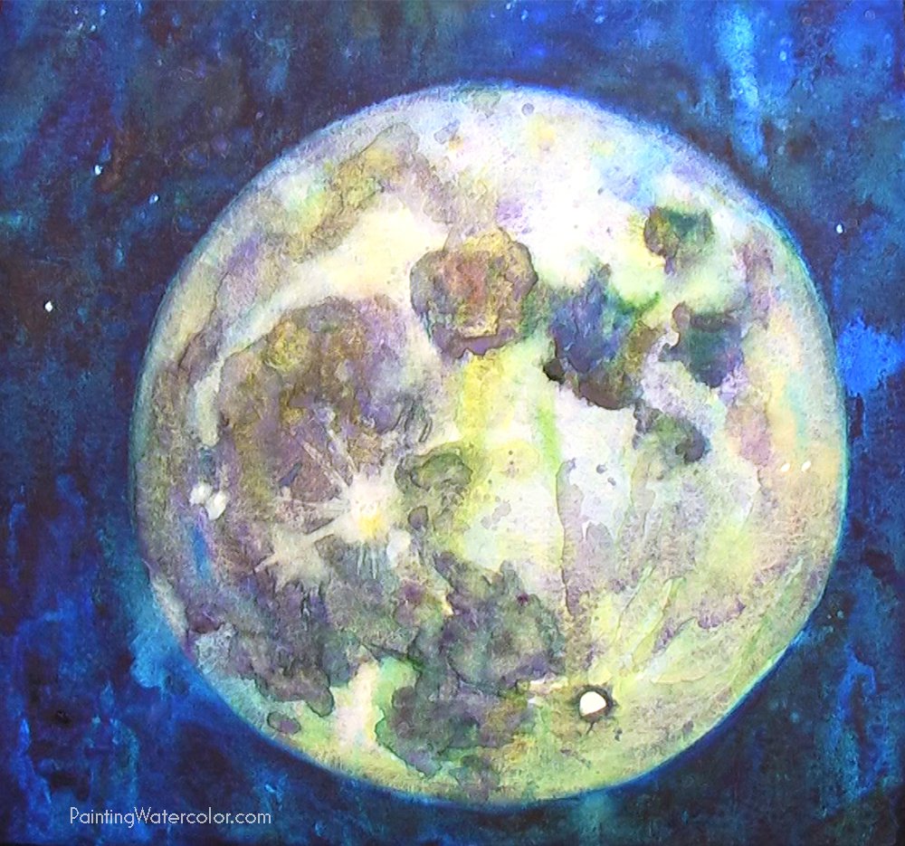 Watercolor Moon Tutorial | how to paint a full moon Watercolor Moon Tutorial | how to paint a full moon