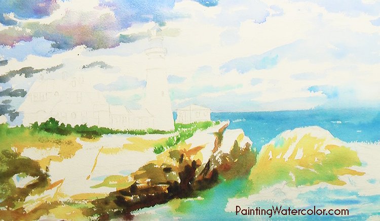 Portland Head Lighthouse Painting Tutorial 3