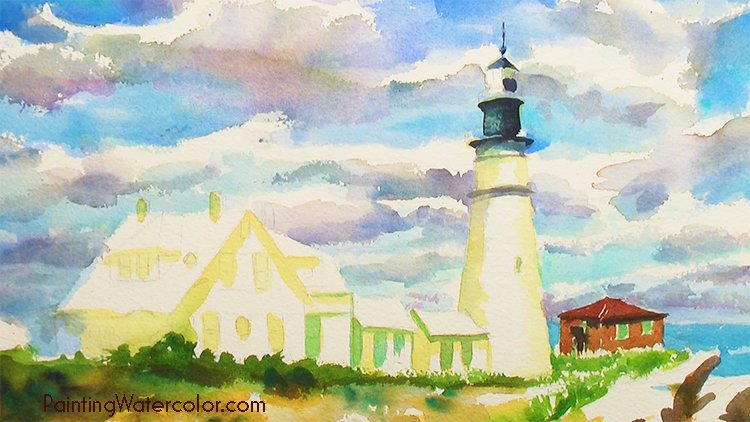 Portland Head Lighthouse Painting Tutorial 5