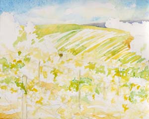 Sonoma Vineyard Watercolor Painting Lesson 2